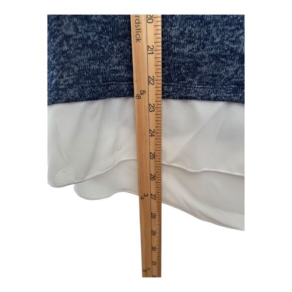 The Limited Top Womens Sz M Grey Split Back Layered Sweater 3/4 Sleeve Pullover - Picture 8 of 9